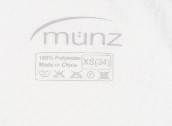 münz Women's White XS V-Neck Running T-Shirt