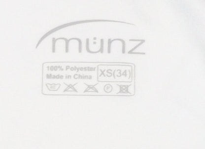 münz Women's White XS V-Neck Running T-Shirt