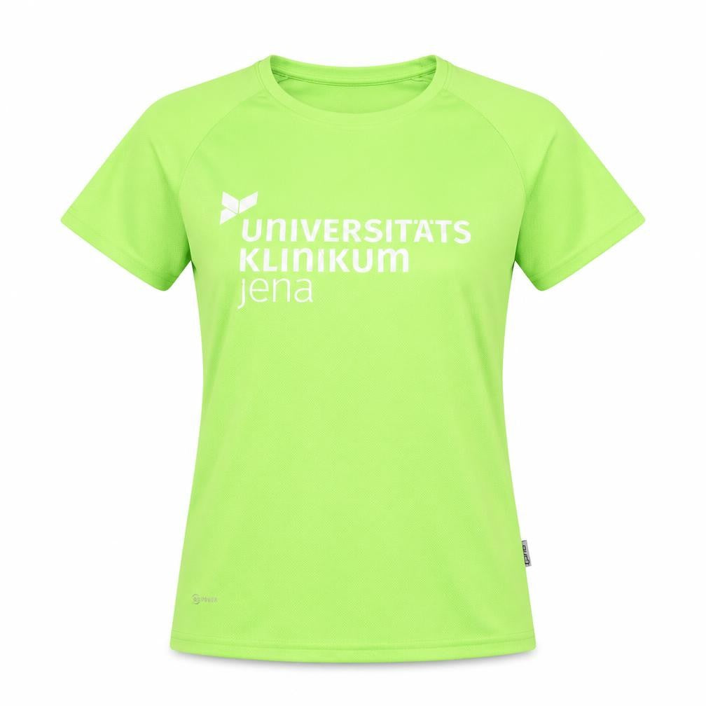 Front view of Cona unisex green athletic t-shirt, size 12