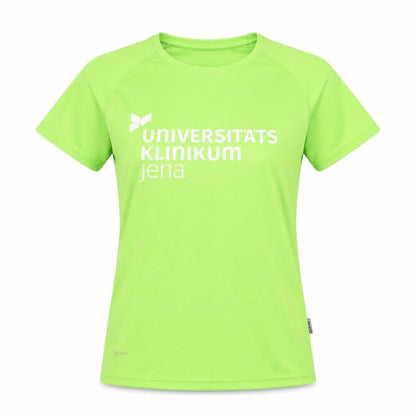 Front view of Cona unisex green athletic t-shirt, size 12