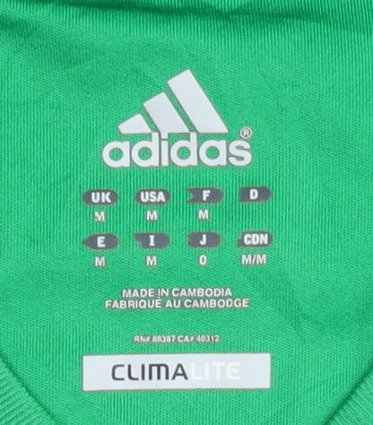 Adidas Men's Green Football Jersey T-Shirt Medium