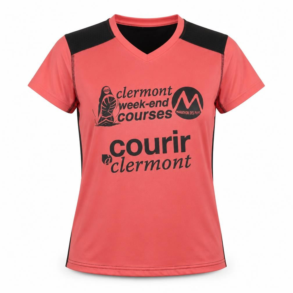 Front view of La Montagne Women's Pink T-Shirt M Activewear
