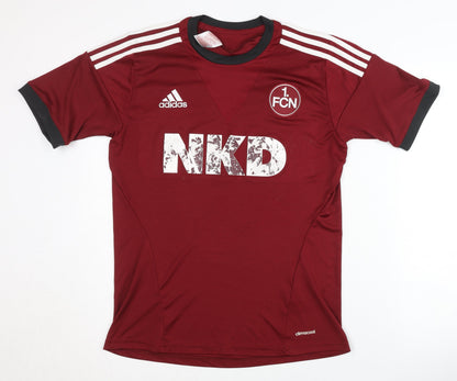 Adidas Boys Red Football Jersey XL - Lightweight Activewear