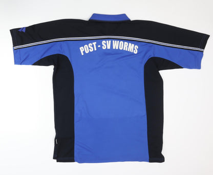 JAKO Men's Blue Black Football Polo Jersey L