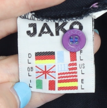 JAKO Men's Blue Black Football Polo Jersey L