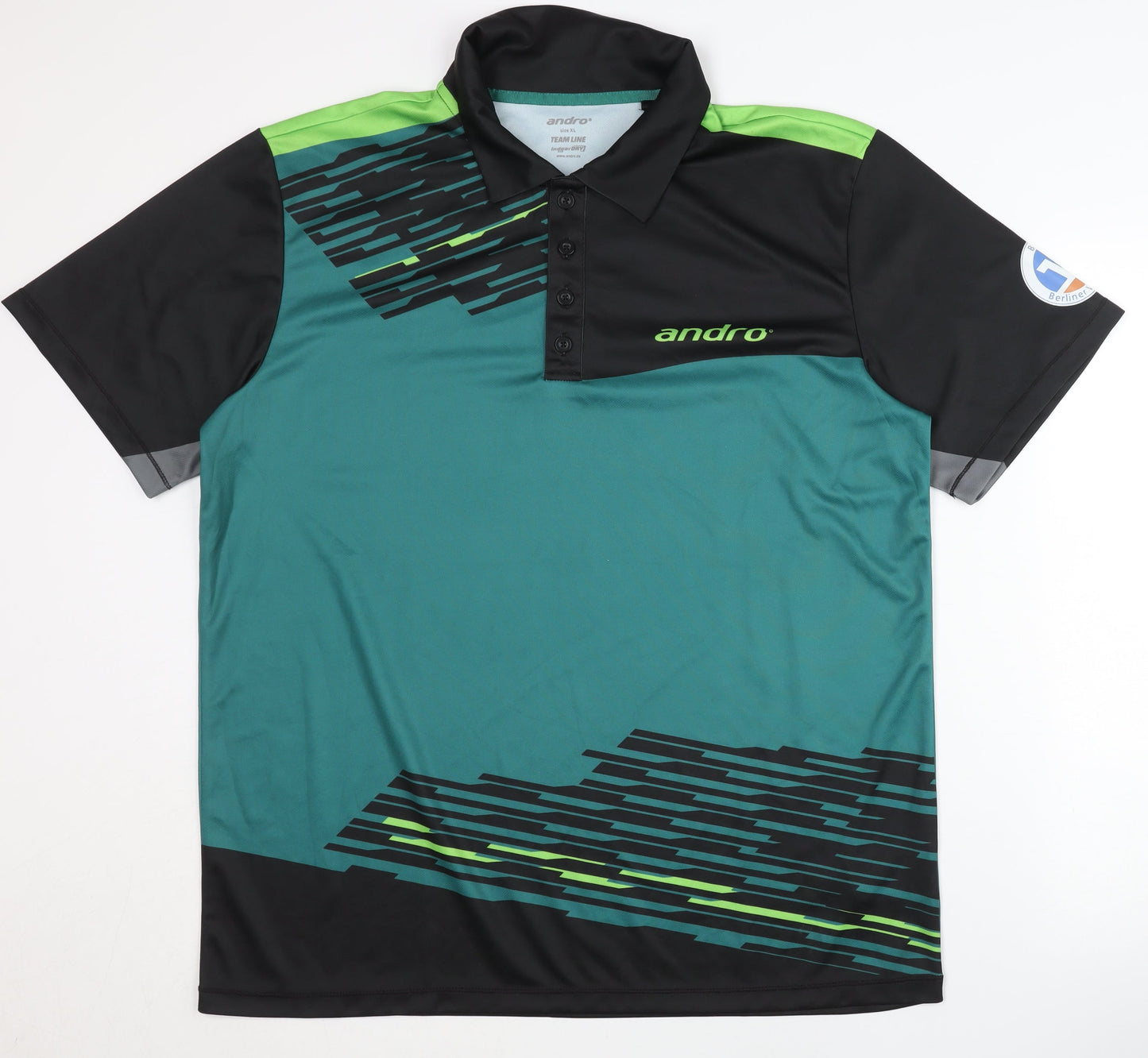 Andro Men's XL Black Green Polo Shirt Athletic