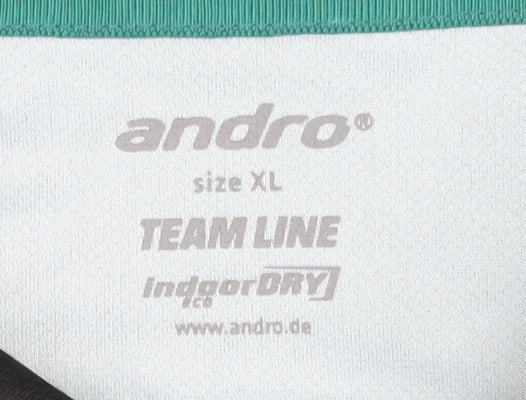 Andro Men's XL Black Green Polo Shirt Athletic