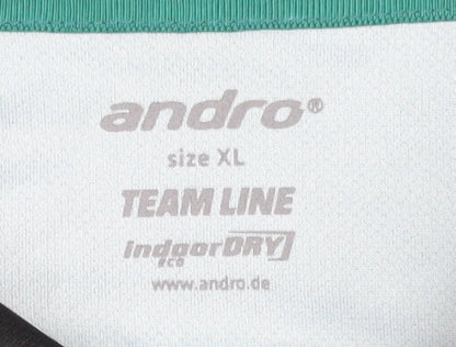 Andro Men's XL Black Green Polo Shirt Athletic