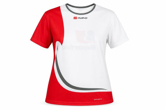Owayo Unisex White/Red Athletic T-Shirt Size 8