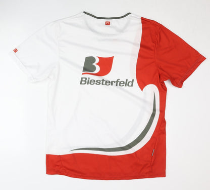 Owayo Unisex White/Red Athletic T-Shirt Size 8