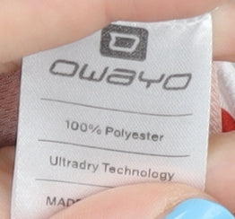 Owayo Unisex White/Red Athletic T-Shirt Size 8