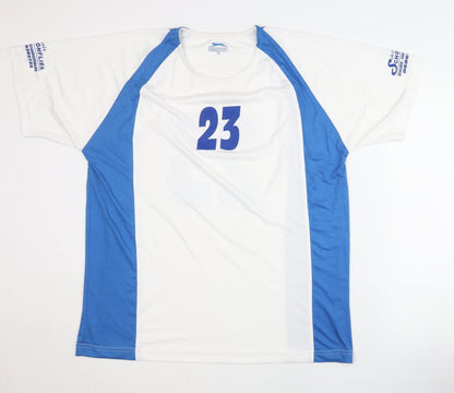 Slazenger Men's XL White Blue Sports T-Shirt