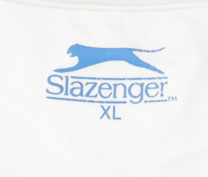 Slazenger Men's XL White Blue Sports T-Shirt