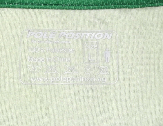 Pole Position Men's Green Running T-Shirt L