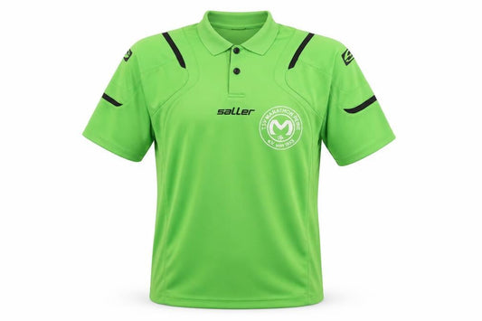 Mens UK Size L Saller Green Football Polo