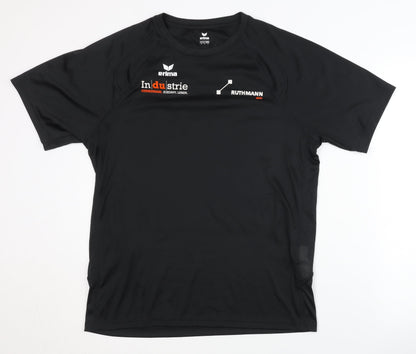 Erima Men's Black T-Shirt, Large, Gym & Training