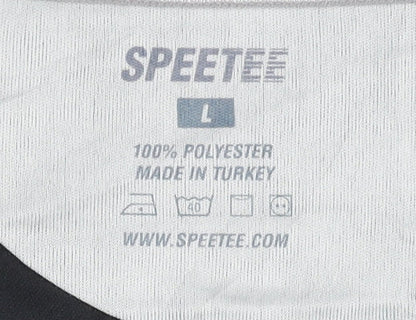 SPEETEE Men's Black Athletic T-Shirt, Size L
