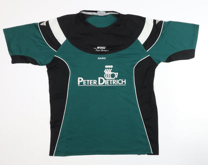Jako Men's Green Black Football Jersey L