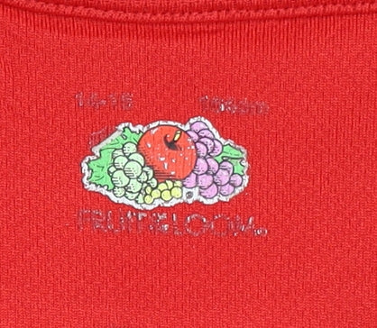 Fruit of the Loom Boys Red Crew Neck T-Shirt L