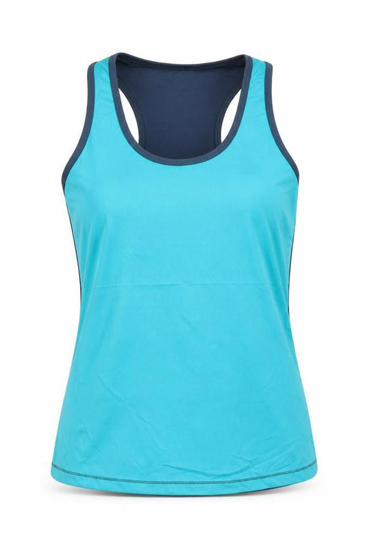 Women's Blue Sleeveless Tank Top - Medium