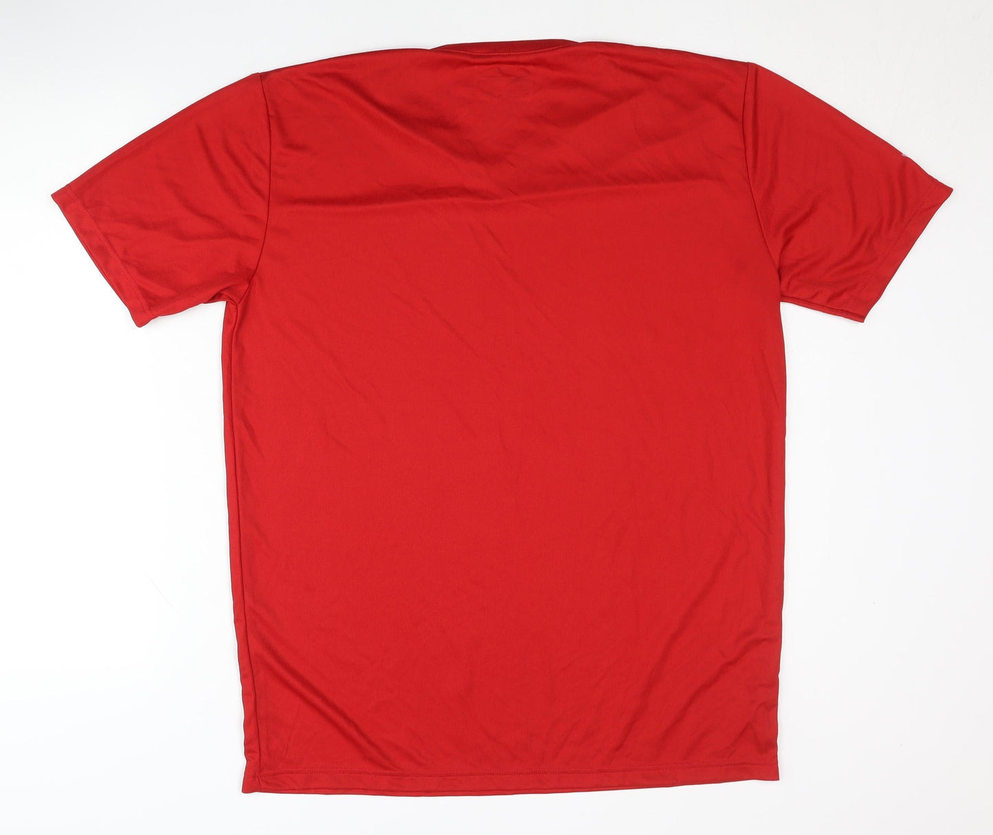 Trigema Men's Red V-Neck Polyester T-Shirt