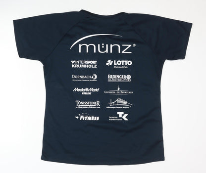 Münz Women's Blue Running T-Shirt, Quick Dry