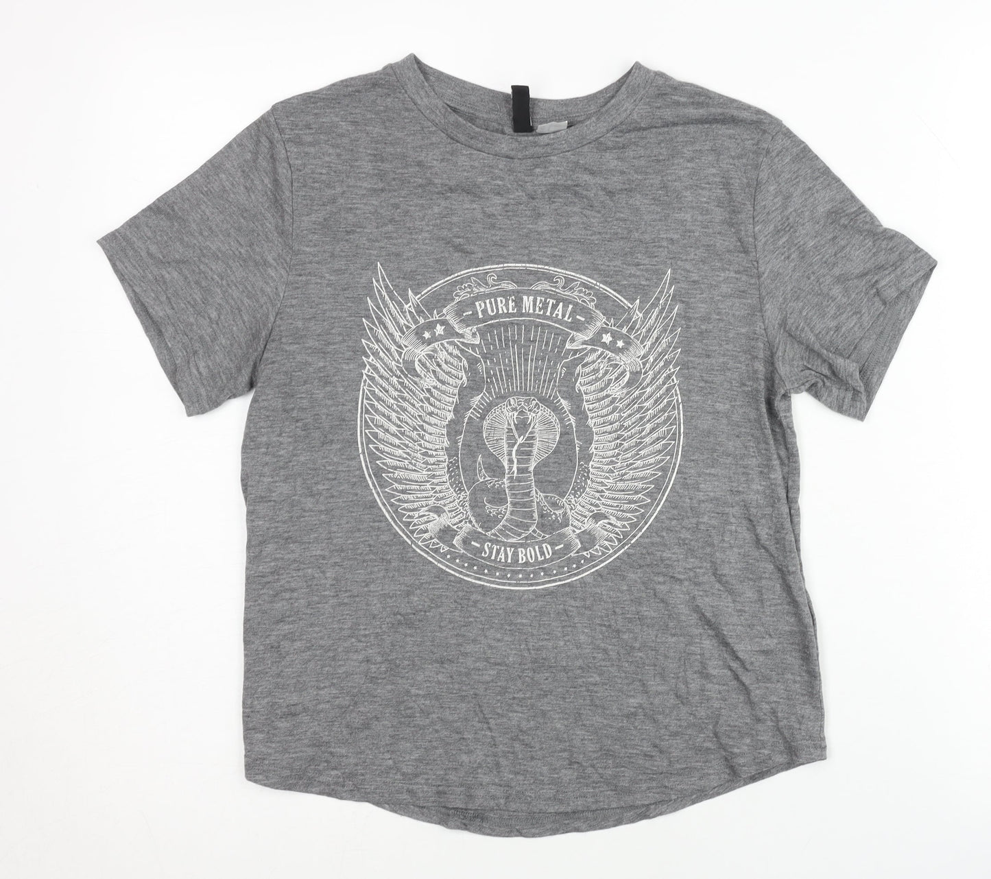 Womens UK Size S H&M Grey Basic T-Shirt