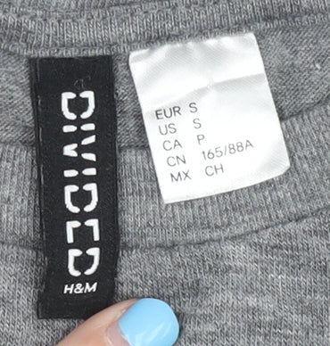 Womens UK Size S H&M Grey Basic T-Shirt