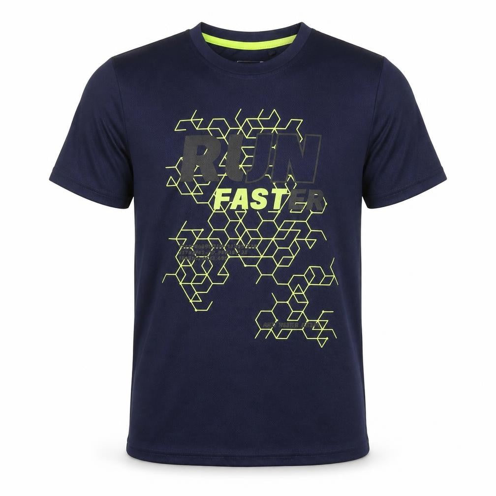 Front view of ERGEENOMIXX boys’ blue graphic t-shirt - 12 years