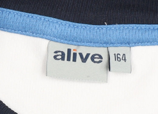 Alive Boys' Blue White Basketball Tank Top Size 14