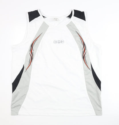 Shamp Men's White Tank Top XL Athletic Pullover