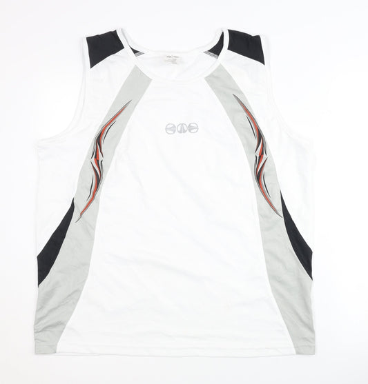 Shamp Men's White Tank Top XL Athletic Pullover