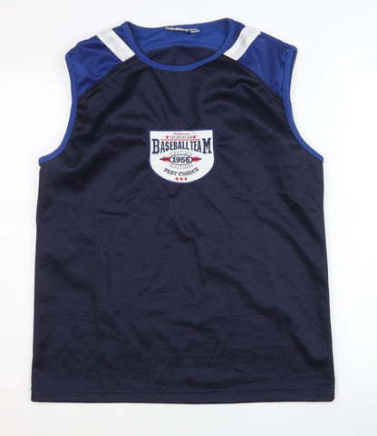 Identic Men's Blue Baseball Tank Top S - Sportswear