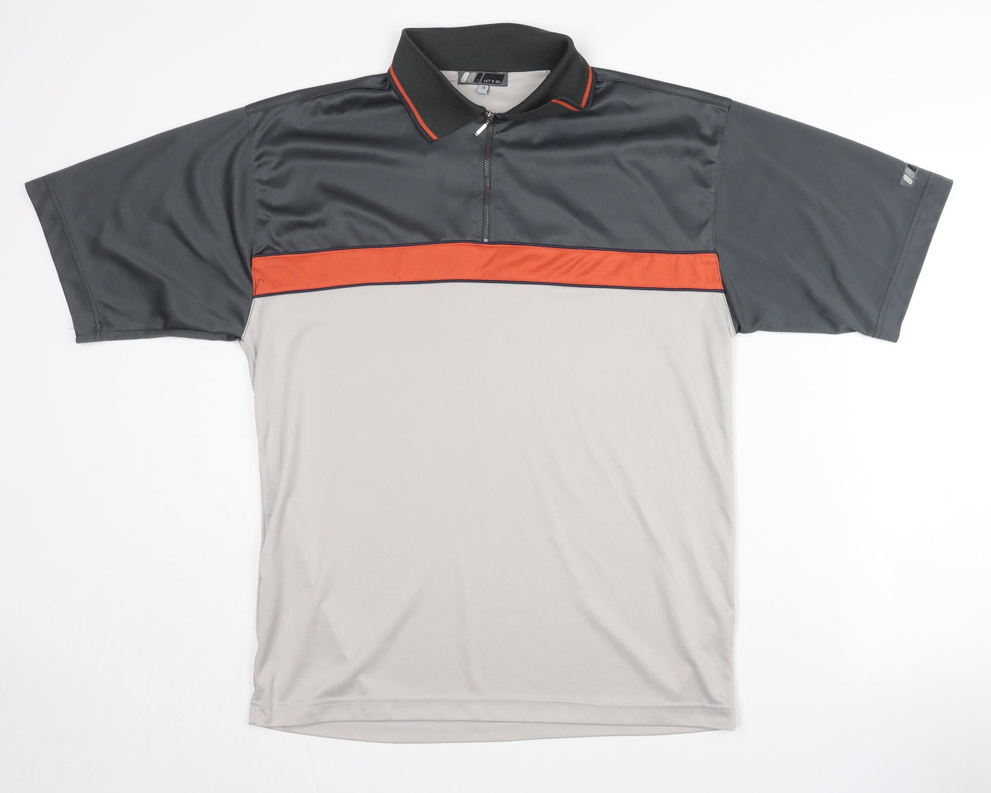 Let's Go Men's Grey Polo Shirt - Size M - 1/4 Zip