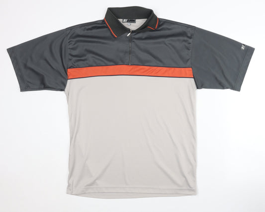 Let's Go Men's Grey Polo Shirt - Size M - 1/4 Zip
