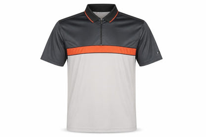 Front view of Let's Go Men's Grey Polo Shirt -, size M, - 1/4 Zip