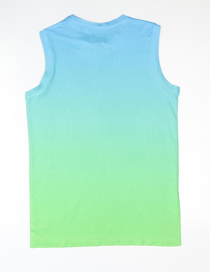 Skate Nation Boys Blue Green Sleeveless Tank Top