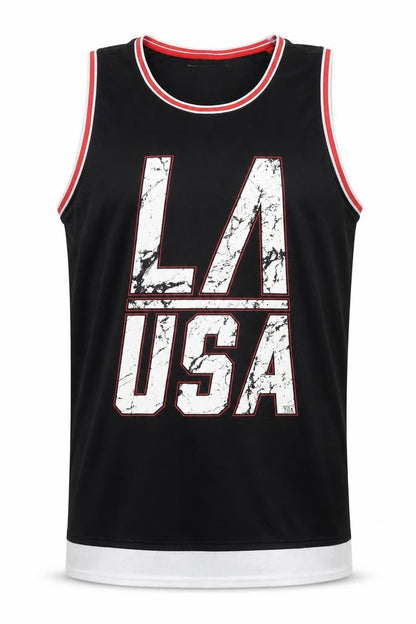 Front view of Chapter Men's Black Sports Tank Jersey 2XL