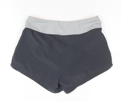 H&M Women's Black Grey Athletic Shorts, Size 8 Gym Quick Dry