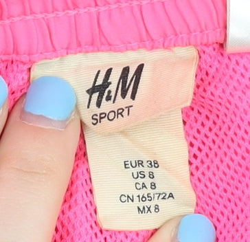 H&M Women’s Pink Athletic Shorts, Size 10, Elastic Waist