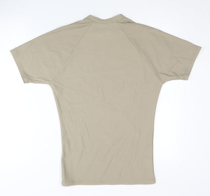 Men's Beige Nylon Spandex T-Shirt, L
