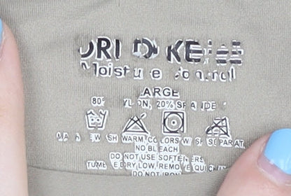 Men's Beige Nylon Spandex T-Shirt, L