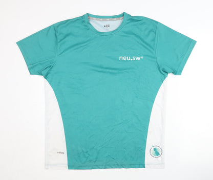 EE Tech Men's Green-White Jersey T-Shirt Large