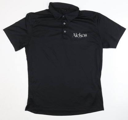 Tee Jays Men's Black Polo Shirt - Size L