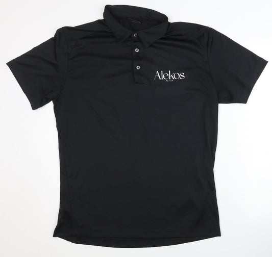 Tee Jays Men's Black Polo Shirt - Size L