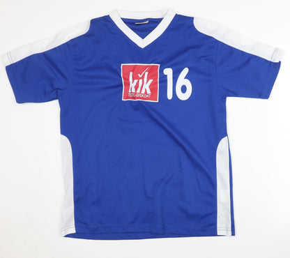 Identic Boys Blue Football Jersey T-Shirt 12-14 Years