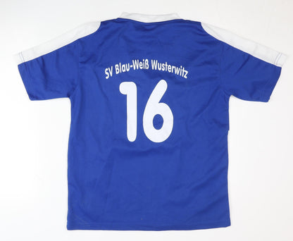 Identic Boys Blue Football Jersey T-Shirt 12-14 Years