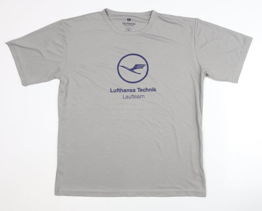 OLTEES! Men's Grey XL Graphic T-Shirt Crew Neck