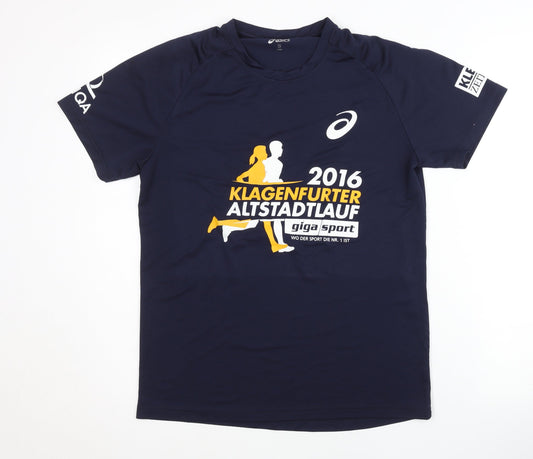 Asics Men's Blue Running T-Shirt - Size S, Sport, Logo