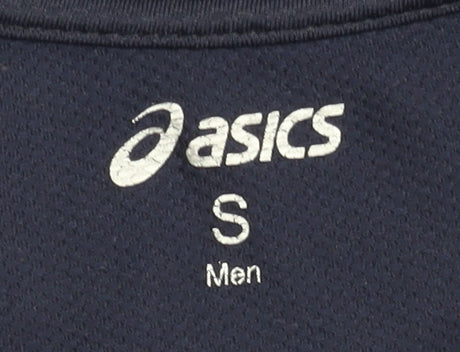 Asics Men's Blue Running T-Shirt - Size S, Sport, Logo